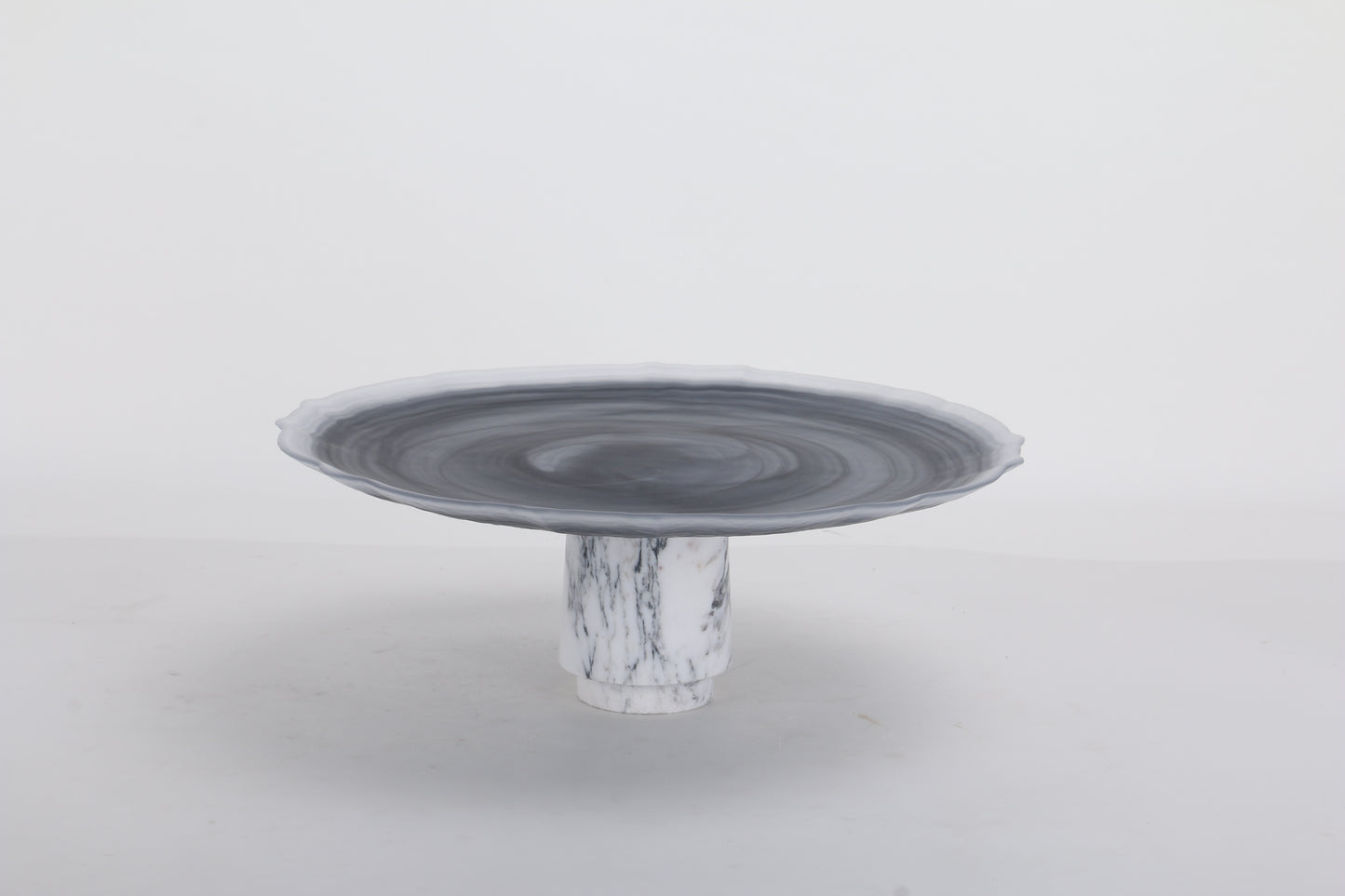 Grey Irregular Marble & Glass Tray