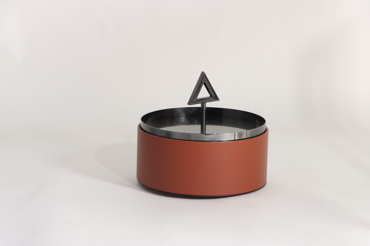 BROWN & BLACK MICRO-FIBER LEATHER & S/S STEEL & PVC STORAGE BOX
