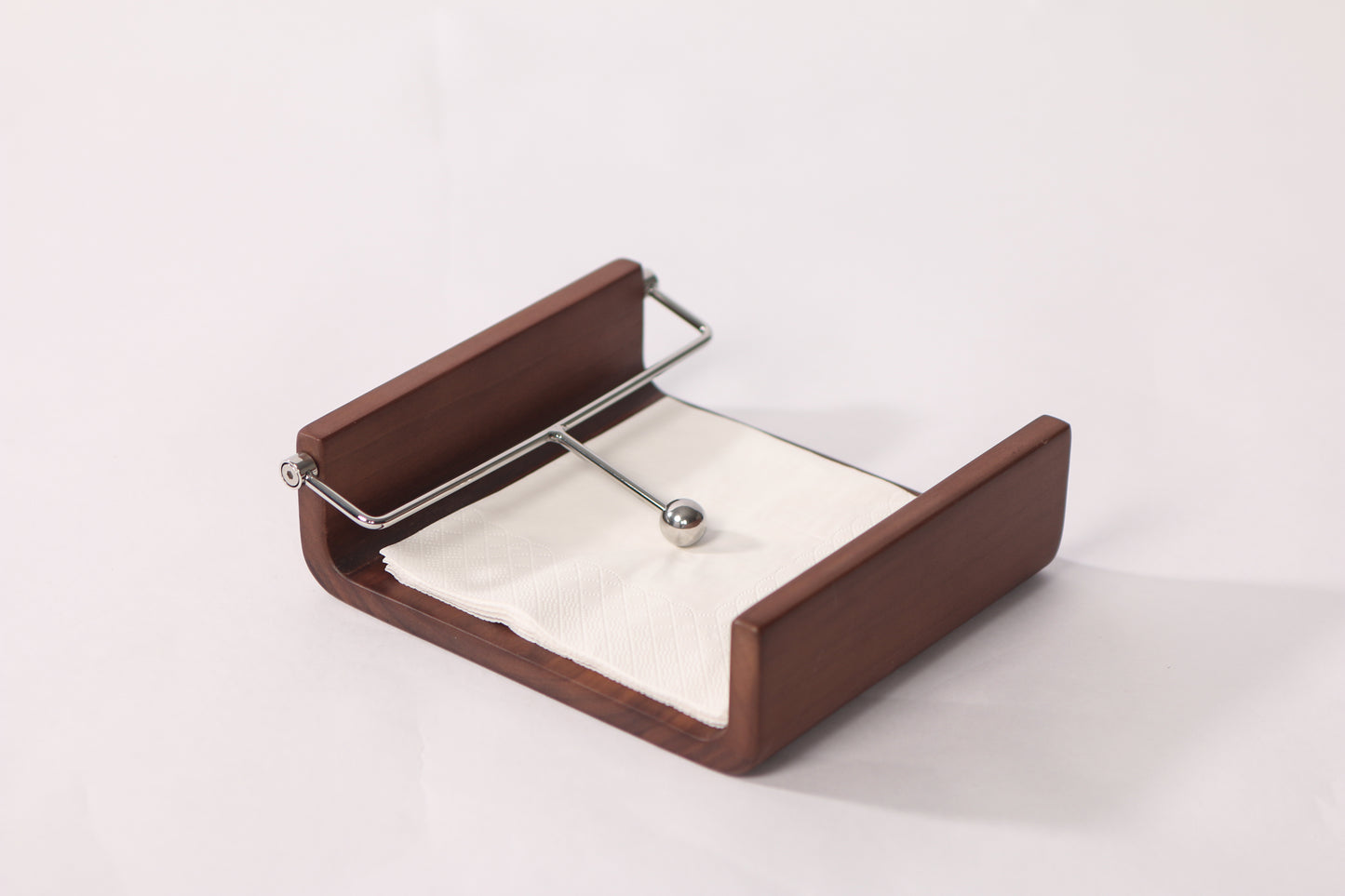 S/s Steel & Walnut Wood Tissue Holder