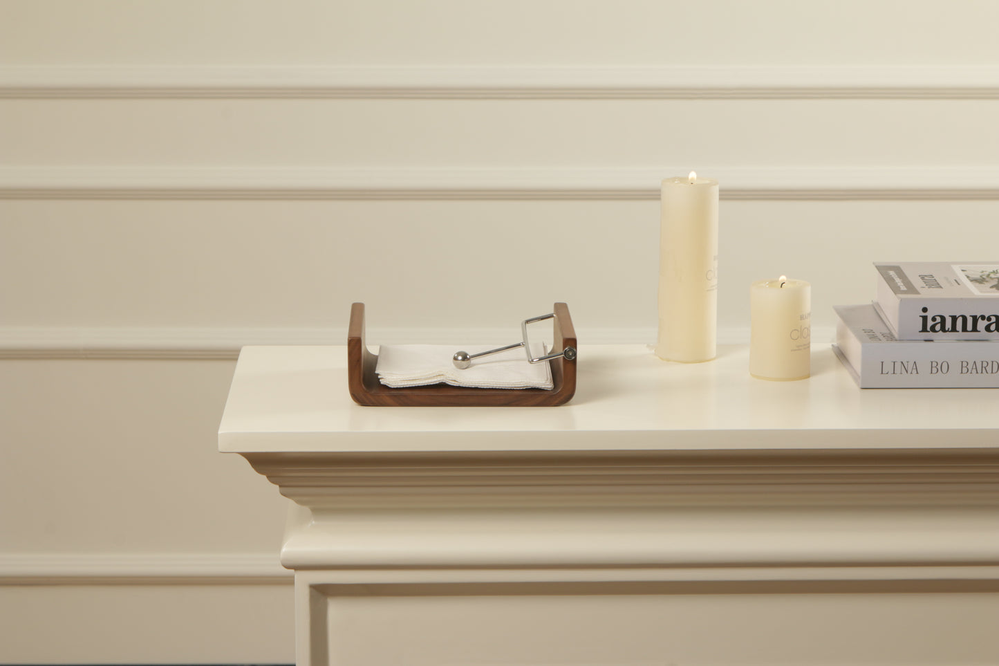 S/s Steel & Walnut Wood Tissue Holder