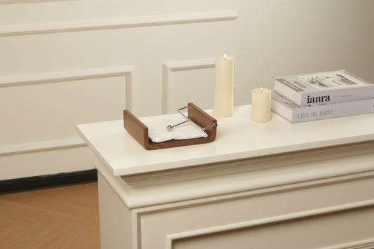 S/s Steel & Walnut Wood Tissue Holder