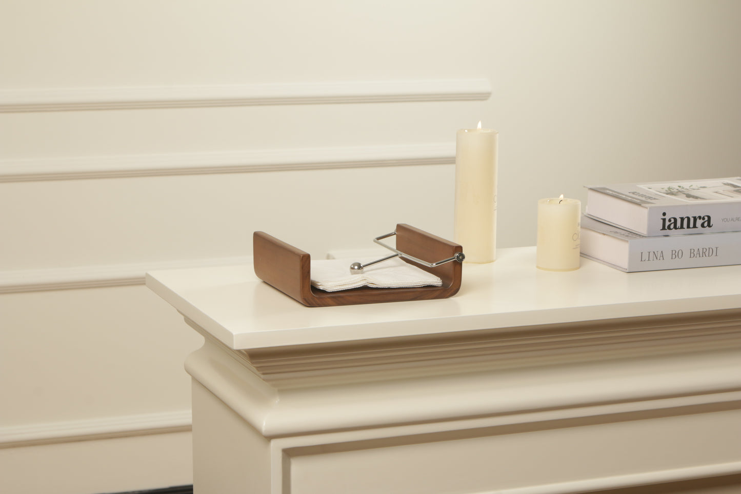 S/s Steel & Walnut Wood Tissue Holder