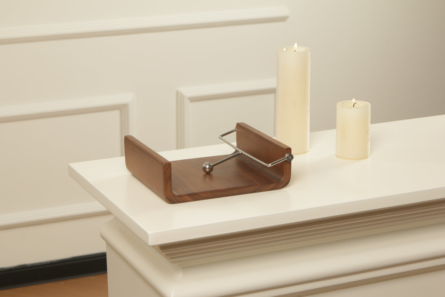 S/s Steel & Walnut Wood Tissue Holder