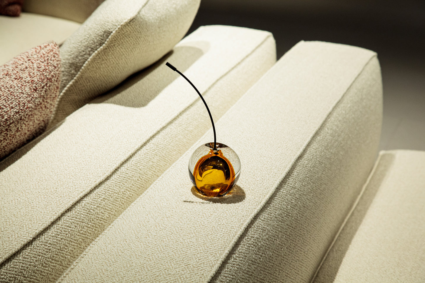 Amber Glass Strawberry Sculpture