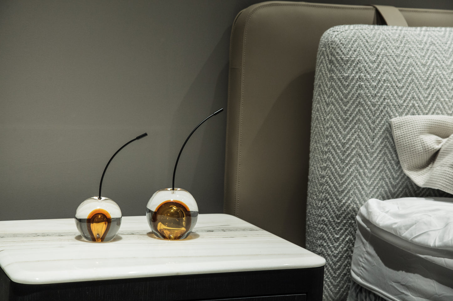 Amber Glass Strawberry Sculpture