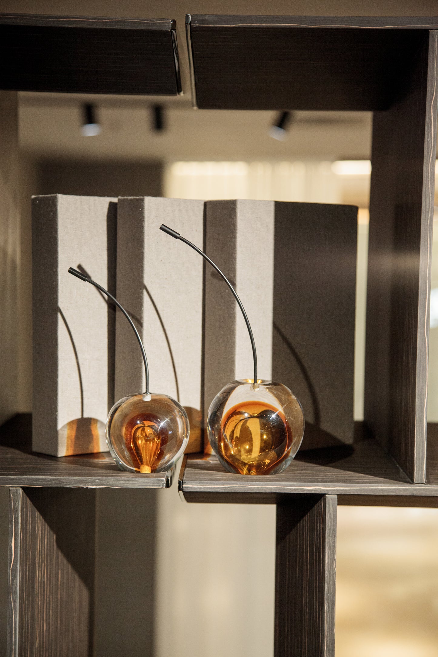 Amber Glass Strawberry Sculpture