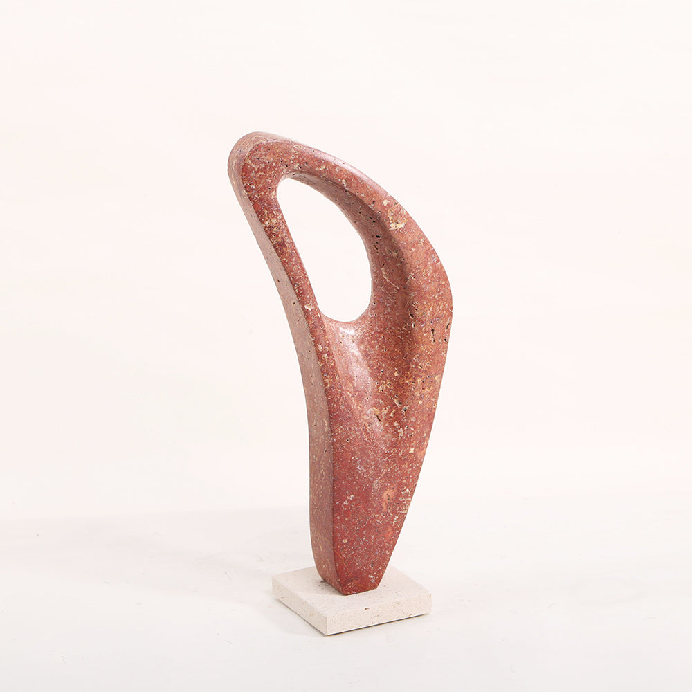 Red Marble Abstract Sculpture