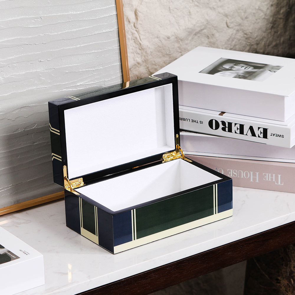 Dark Green & Blue Matte Lacquer + Mdf Storage Box