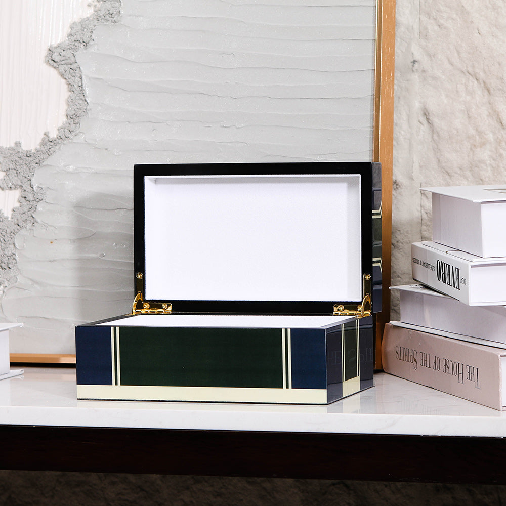 Dark Green & Blue Matte Lacquer + Mdf Storage Box