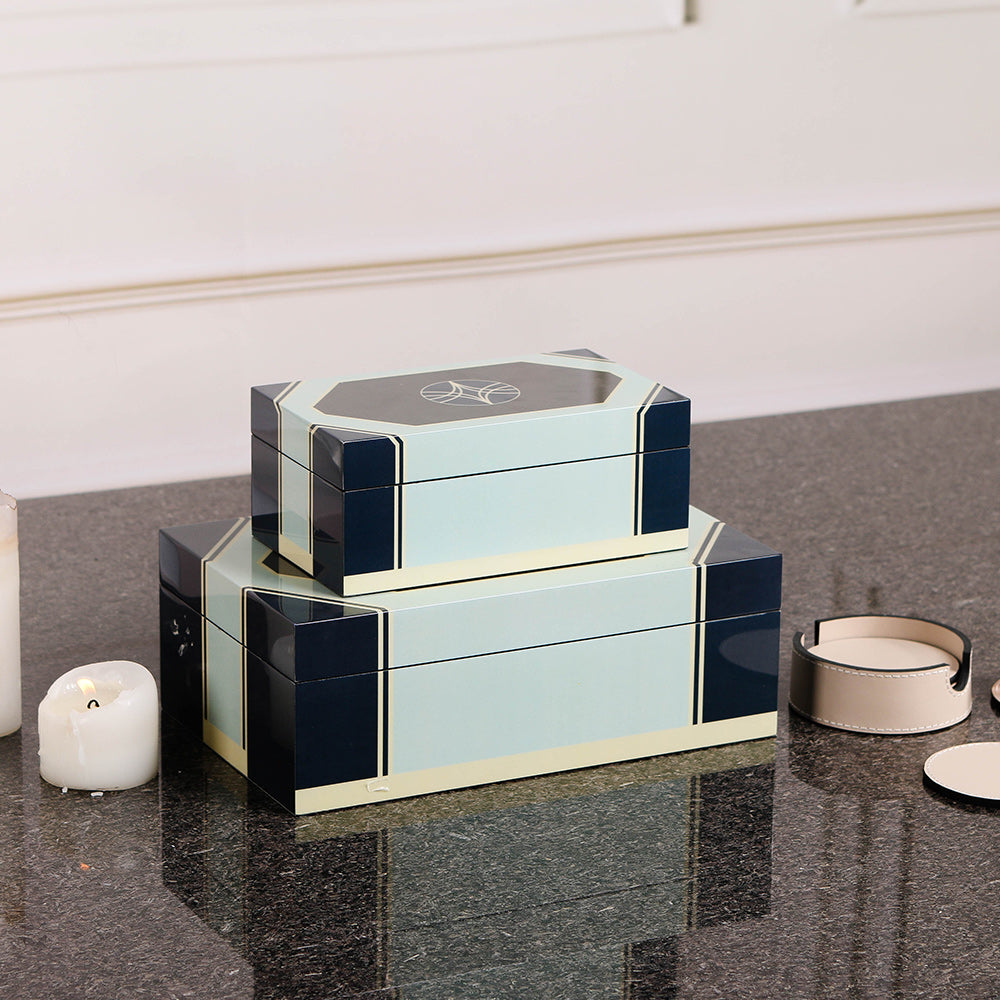 Blue Matte Lacquer + Mdf Storage Box