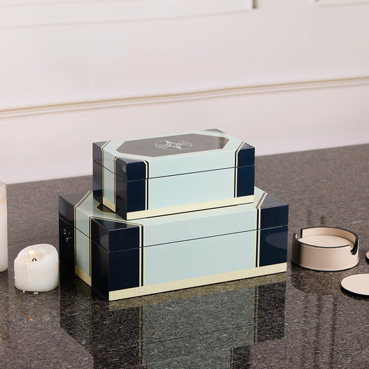 Blue Matte Lacquer + Mdf Storage Box