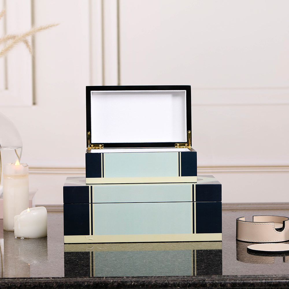 Blue Matte Lacquer + Mdf Storage Box