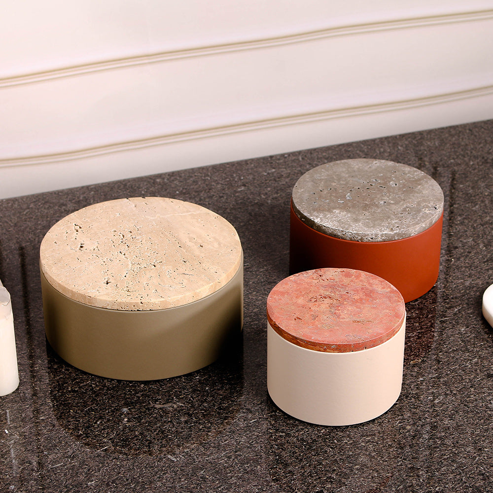 Pu Leather & Marble Storage Box