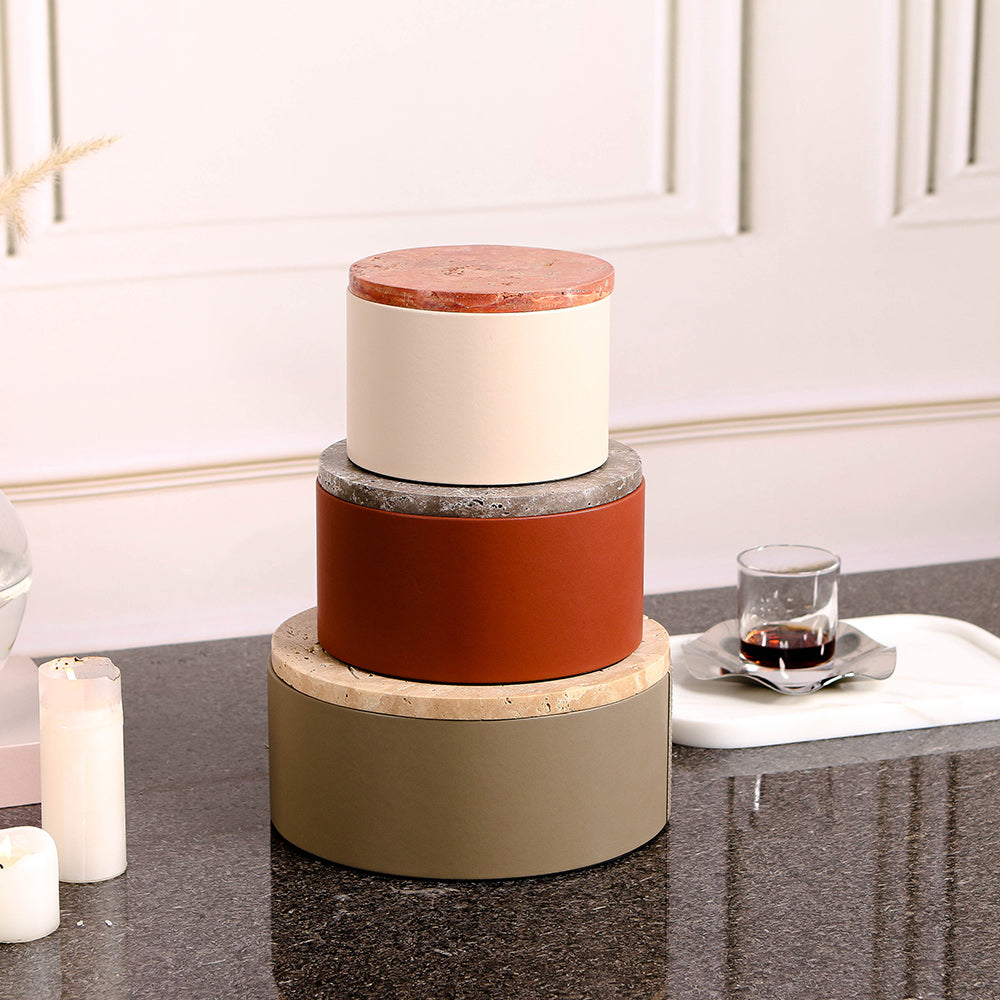 Pu Leather & Marble Storage Box