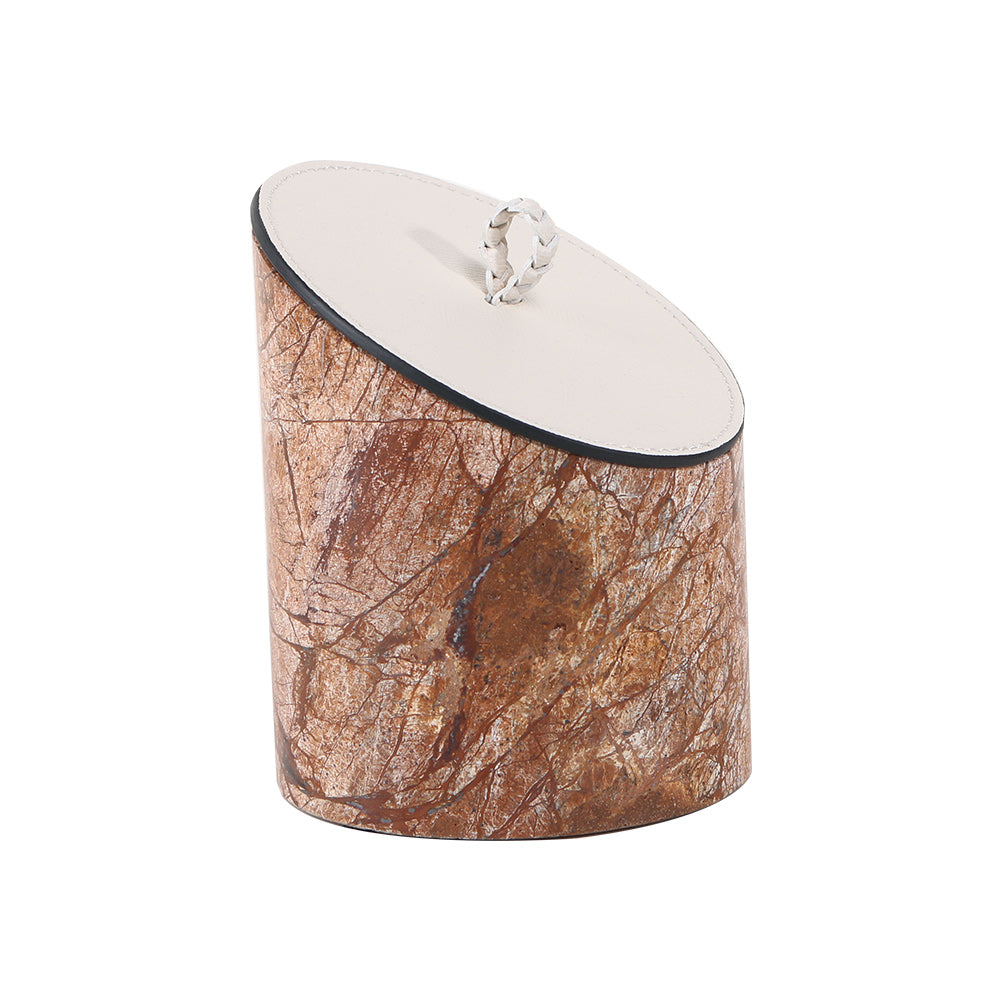 Forest Brown Stylish Pu Leather & Marble Storage Box