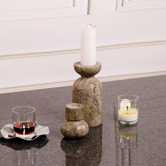 Rain Forest Green Marble Candle Holder