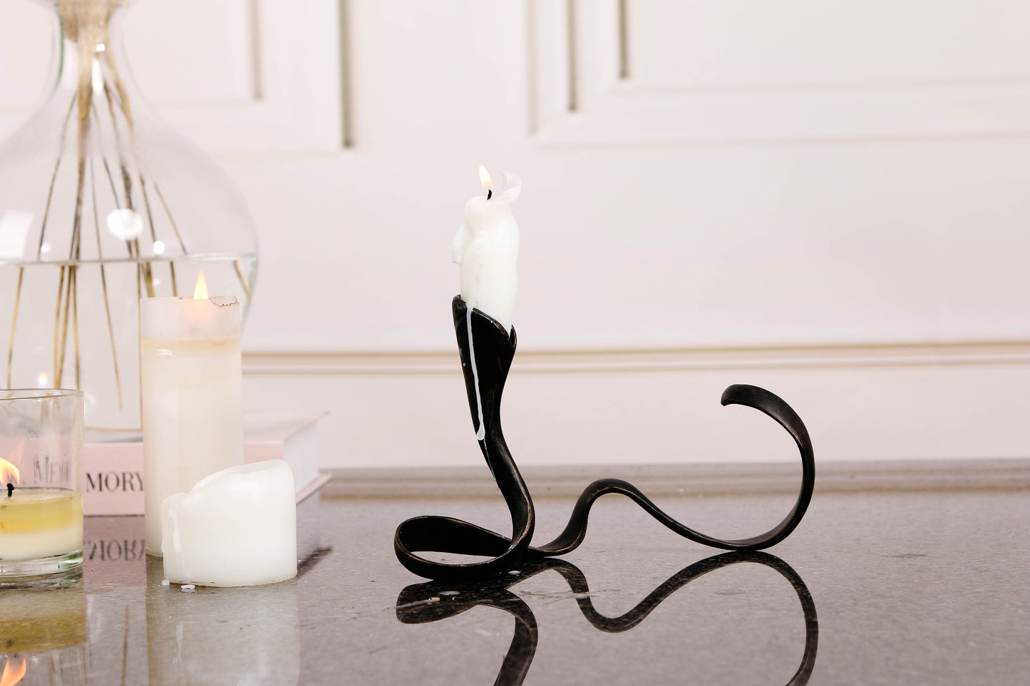 Dark Bronze Irregular Alloy Candle Holder