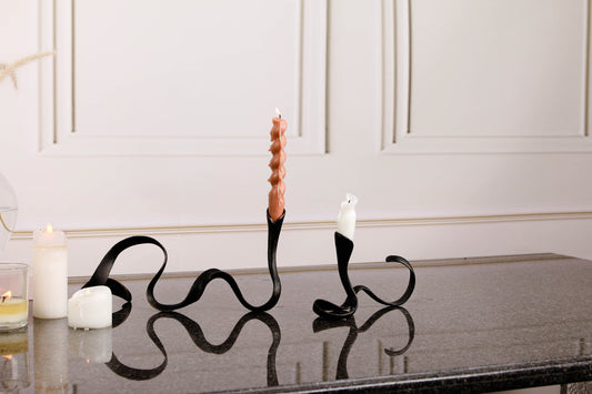 Dark Bronze Irregular Alloy Candle Holder