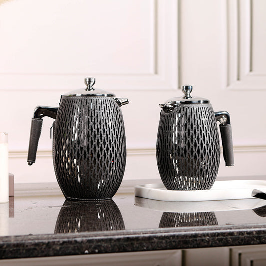 Grey PU Leather & S/S Steel Kettle