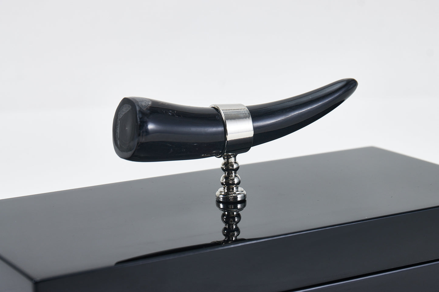 Black Mdf & Horn Box With Horn Handle