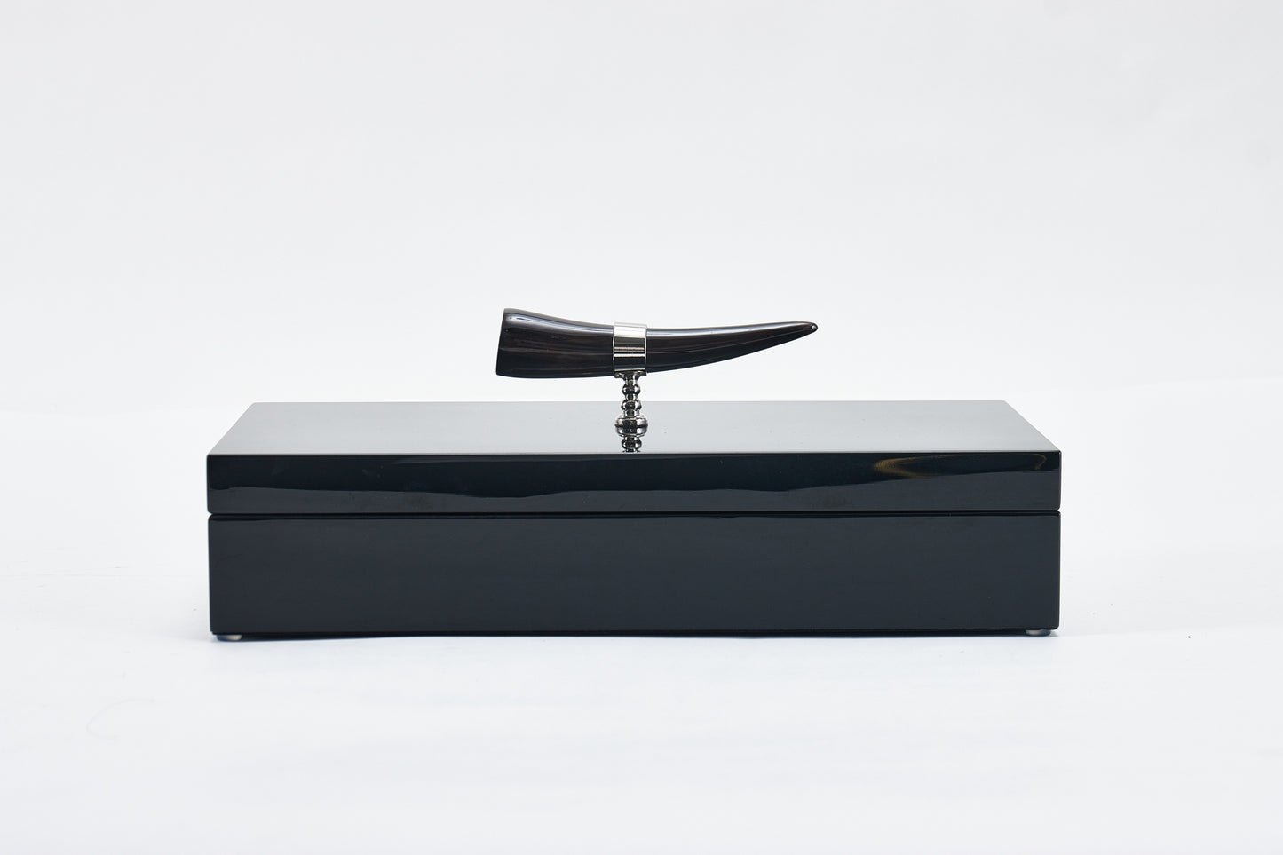 Black Mdf & Horn Box With Horn Handle