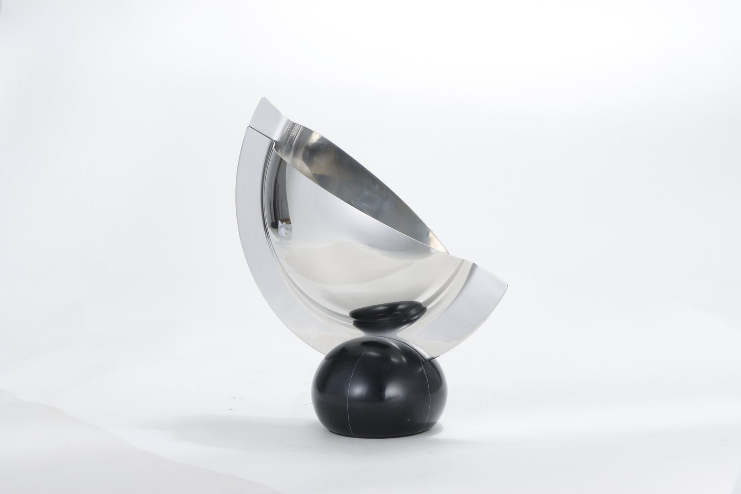 Silver Abstract Marble & S/S Steel Vase