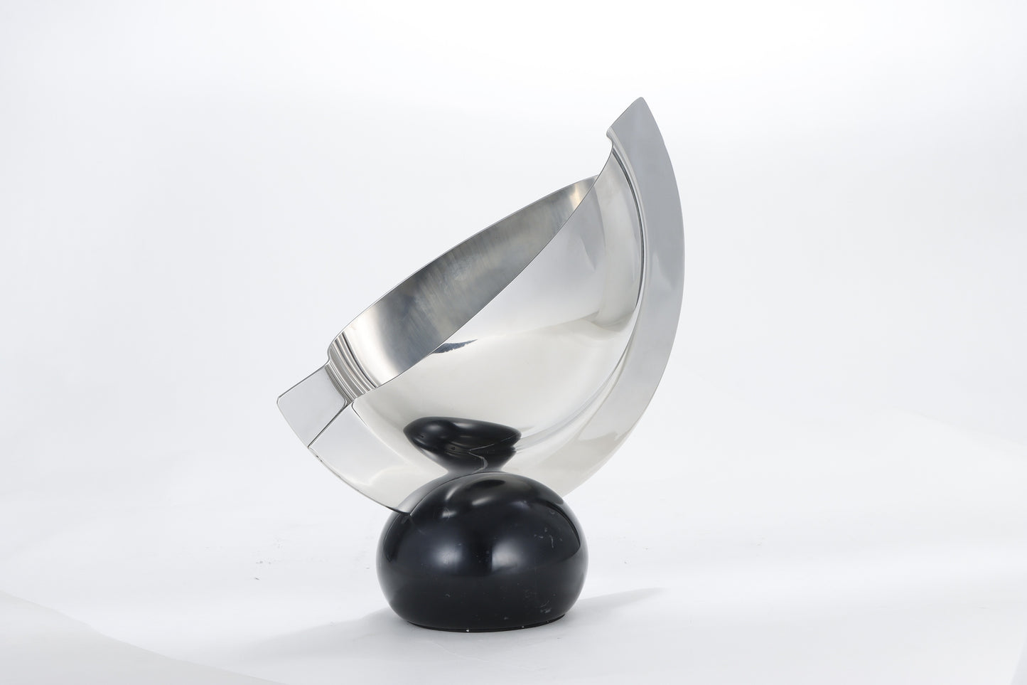 Silver Abstract Marble & S/S Steel Vase
