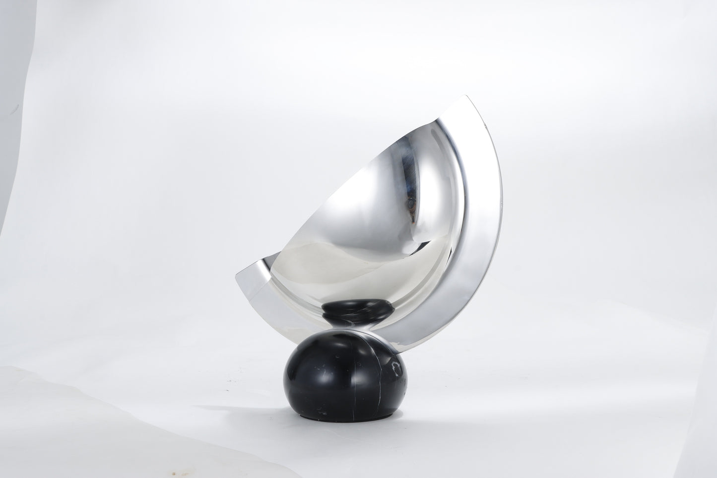 Silver Abstract Marble & S/S Steel Vase