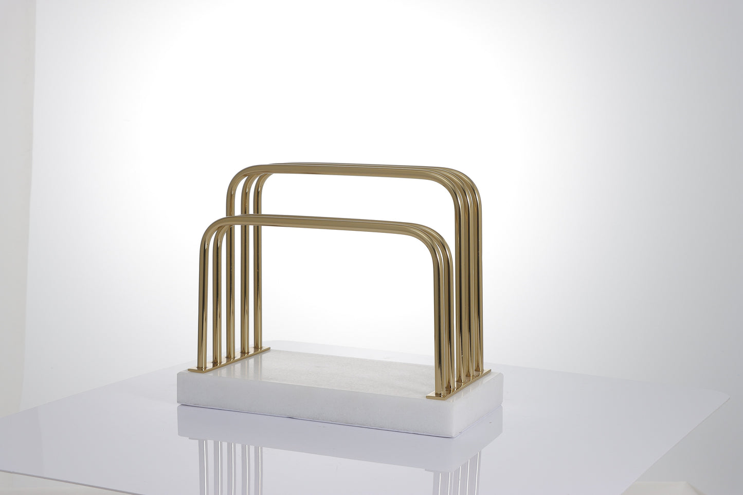 Gold Marble & S/S Steel Magazine Holder