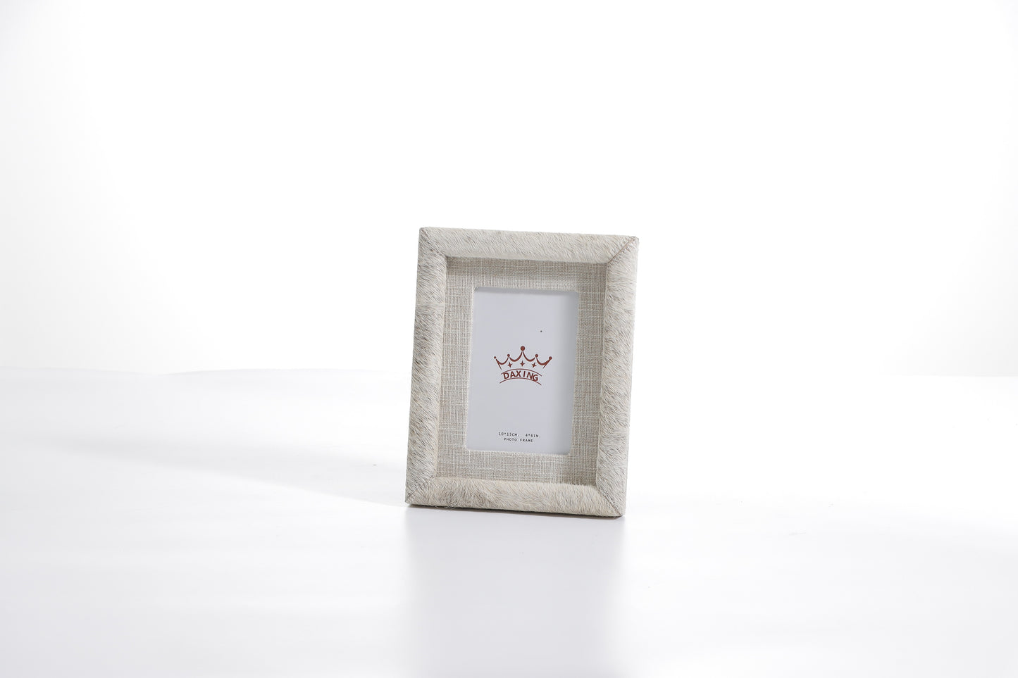 GREY HORSE HAIR & FABRIC & MDF & GLASS PICTURE FRAME