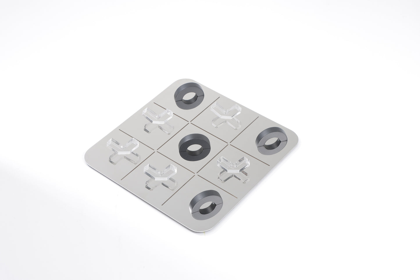 S/S STEEL & ACRYLIC REFLECTION TIC TAC TOE SET