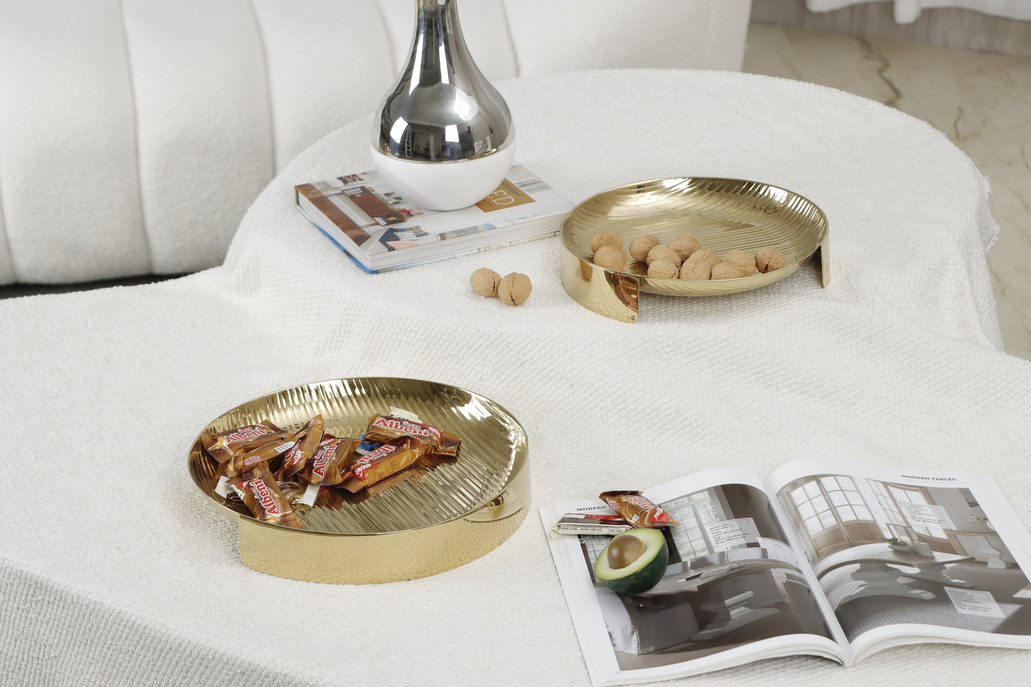Gold S/S Steel Serving Tray