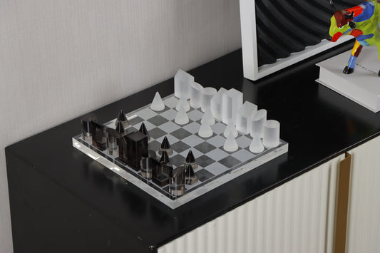 Black & Clear Crystal Chessboard