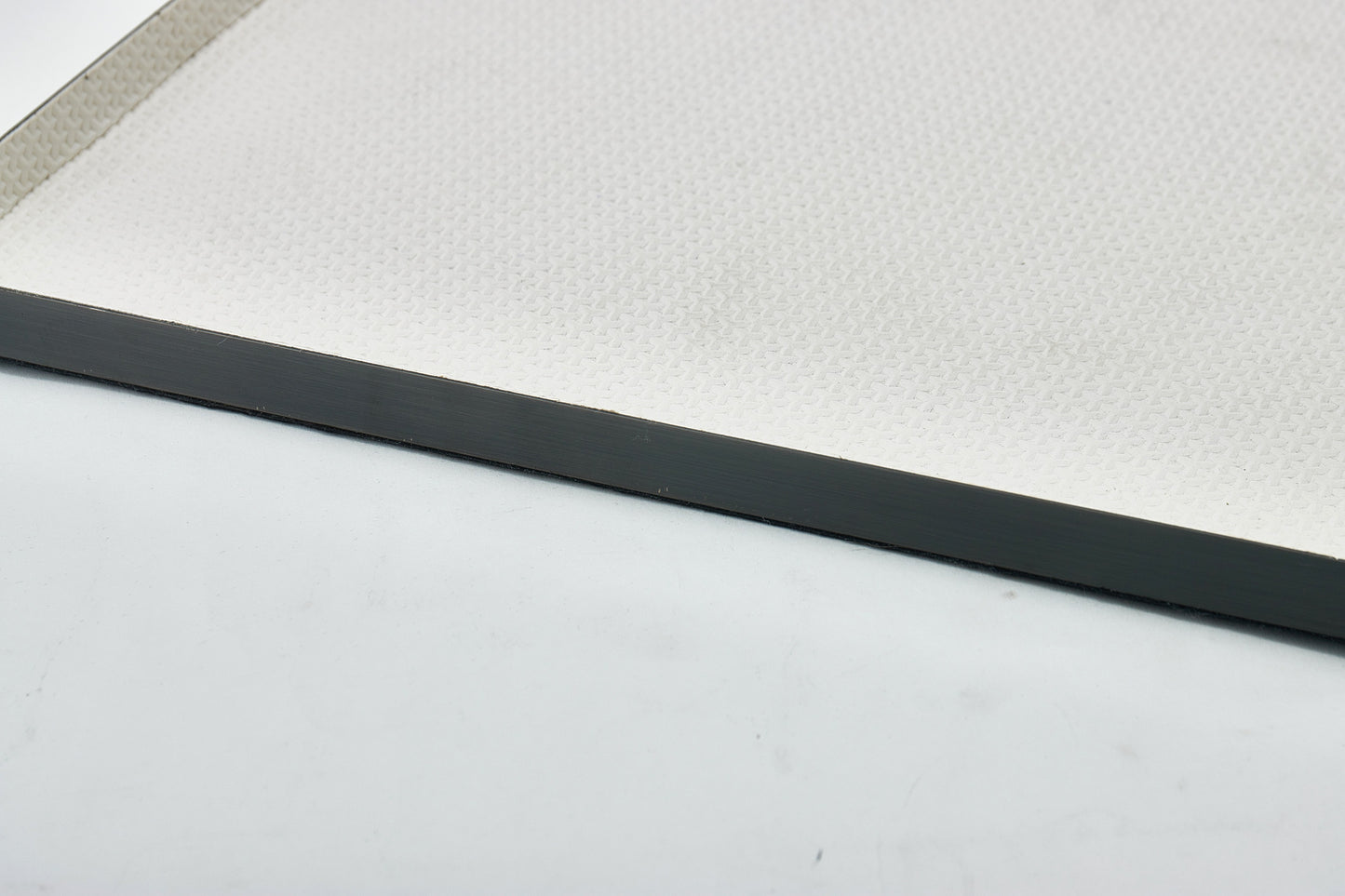 Beige & Brushed Gun Metal Pu Leather & S/S Steel Rectangular Tray