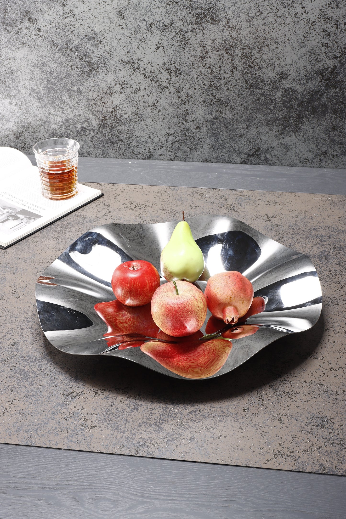 Silver S/S Steel Round Fruits Tray