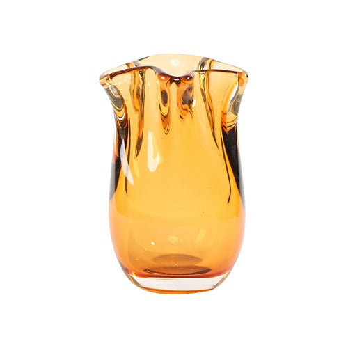 MUSTARD HAND-MADE GLASS VASE