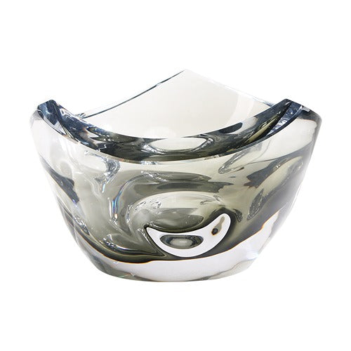 LIGHT GREEN HAND-MADE GLASS FRUIT PLATE