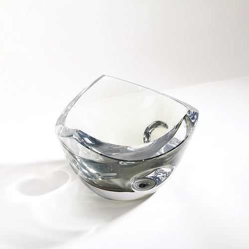 LIGHT GREEN HAND-MADE GLASS FRUIT PLATE