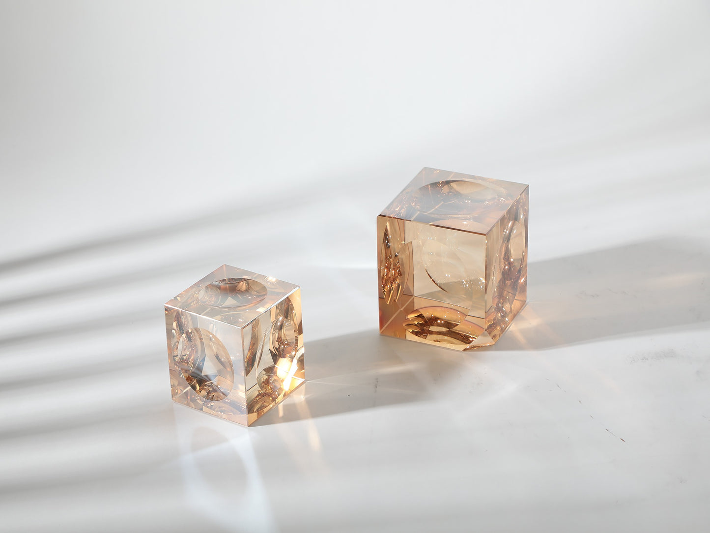 CHAMPAGNE CRYSTAL RUBIK CUBE SCULPTURE