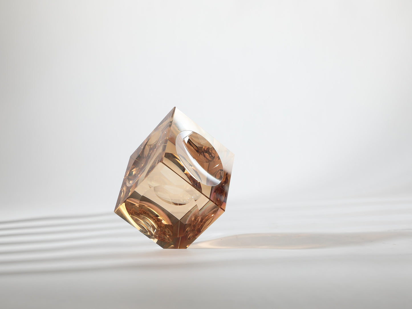 CHAMPAGNE CRYSTAL RUBIK CUBE SCULPTURE
