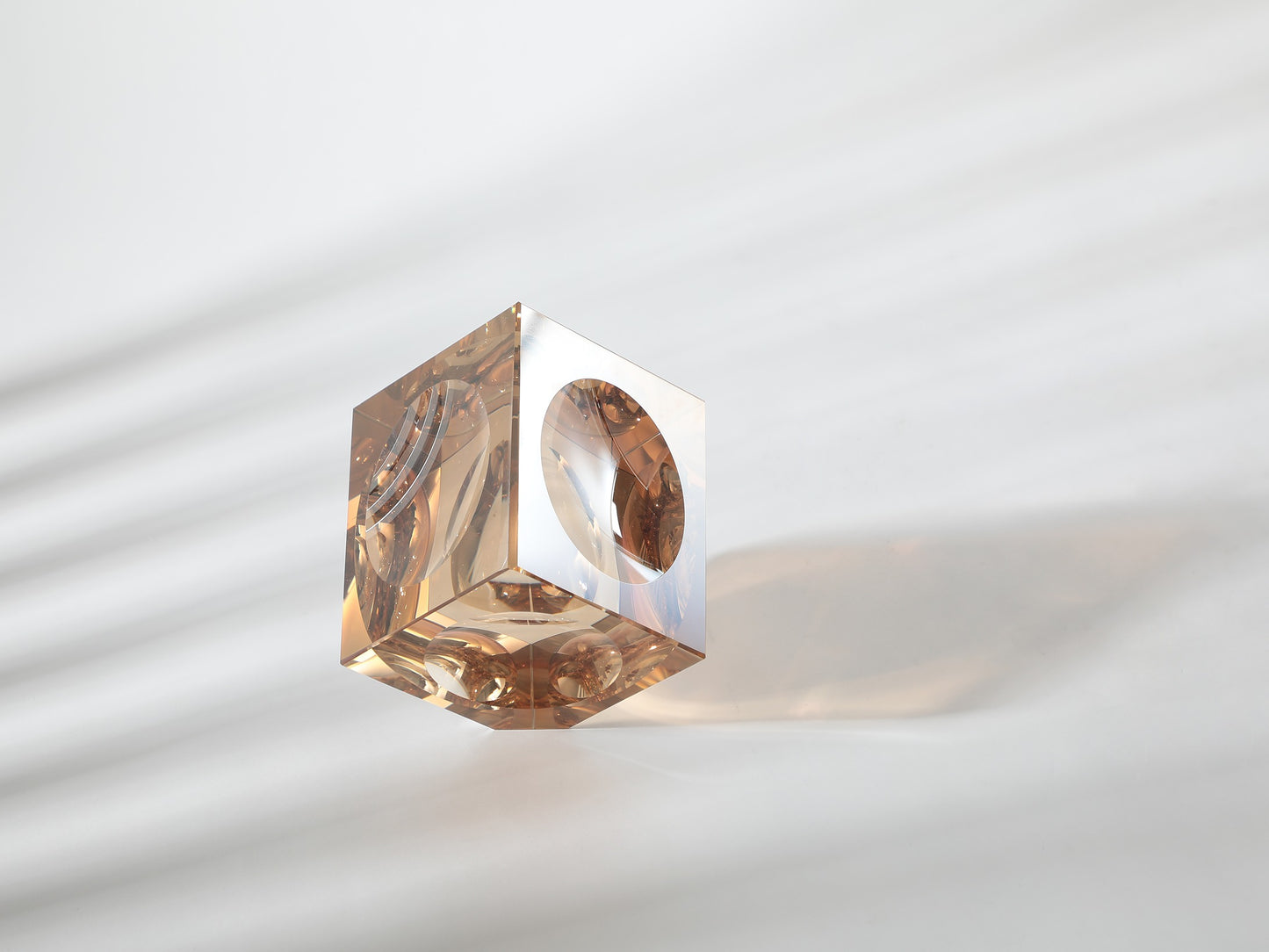 CHAMPAGNE CRYSTAL RUBIK CUBE SCULPTURE