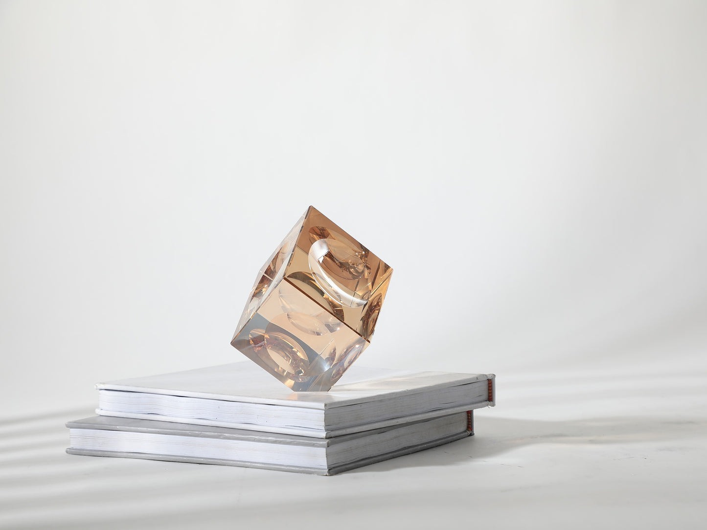 CHAMPAGNE CRYSTAL RUBIK CUBE SCULPTURE