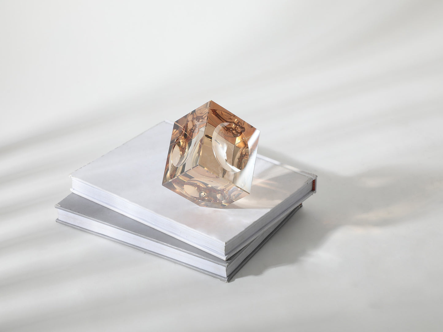 CHAMPAGNE CRYSTAL RUBIK CUBE SCULPTURE