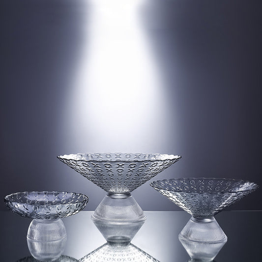 GREY GOBLET GLASS FRUITS PLATE