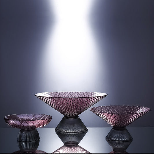 PURPLE GOBLET GLASS FRUITS PLATE
