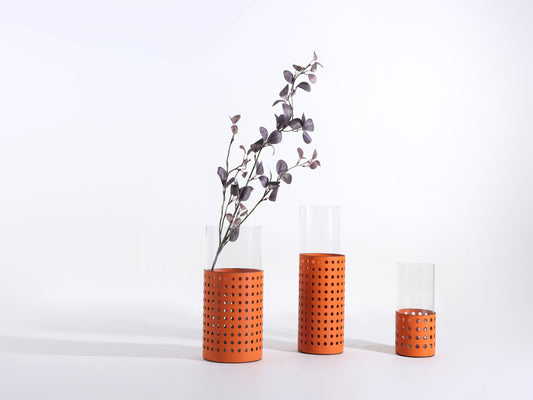 ORANGE HOLLOW MODERN GLASS VASE