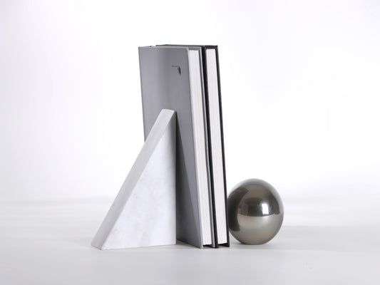 MARBLE AND CRYSTAL BOOKEND DECOR