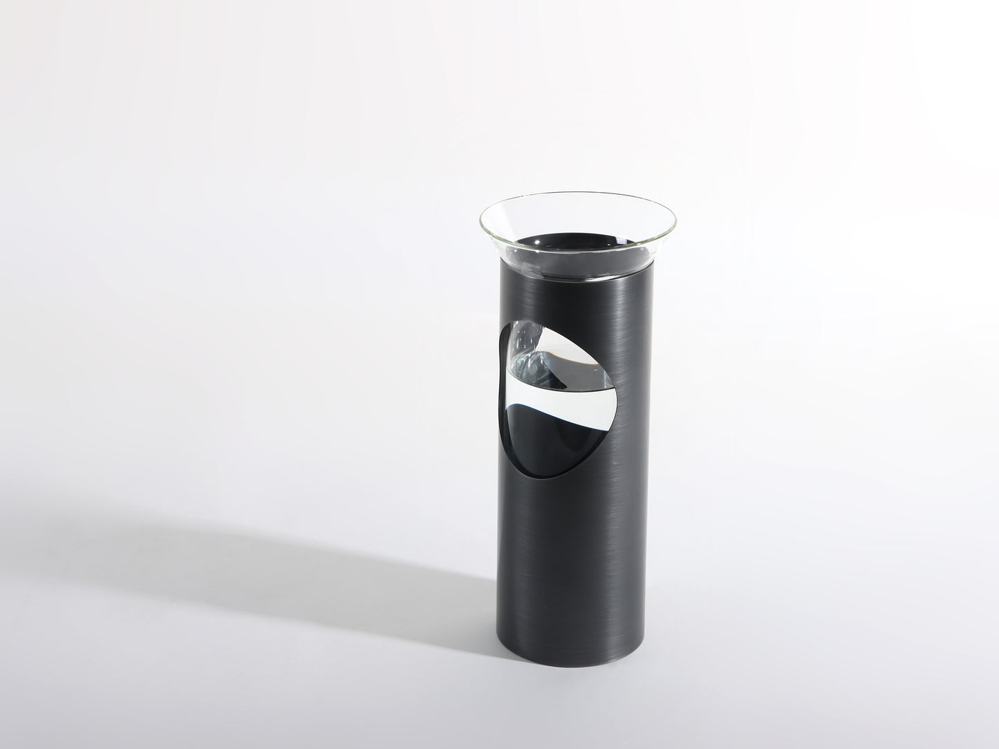 GLASS TUBE VASE IN METAL HOLDER