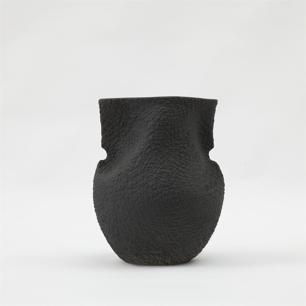 ZK CERAMIC ROUND VASE BLACK