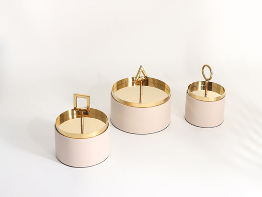 GOLD GEOMETRY COVER STORAGE BOX